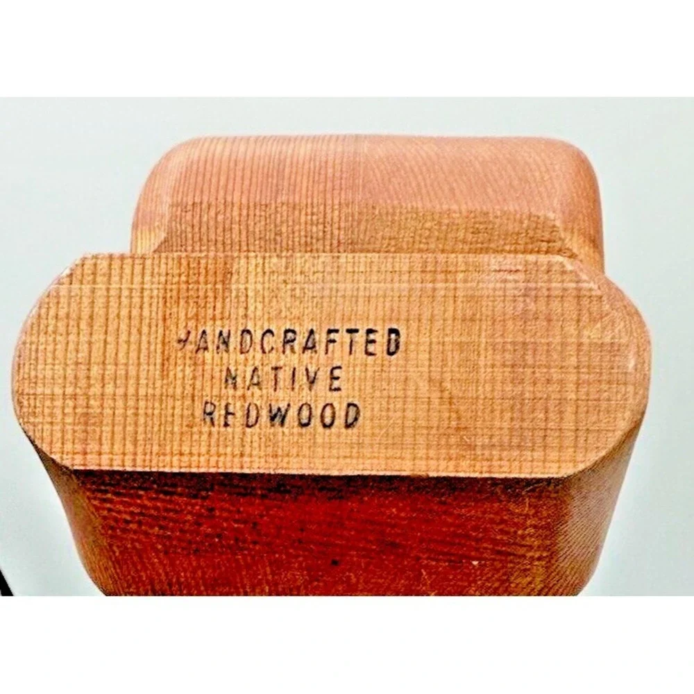Handcrafted Native Redwood Elephant Hidden Drawer Trinkets Box
